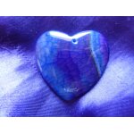 Pendentif coeur en agate. violet et bleu avec veines de dragon. 4. 1 cm. magnifique pierre aux couleurs ...