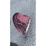 Pendentif coeur en agate. violet et noir avec veines de dragon. 4. 8 cm. pierre aux couleurs somptueuses, ...