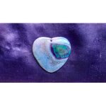 Pendentif coeur en agate. violet, vert et rose avec veines de dragon. 4. 3 cm. superbe pierre aux couleurs ...