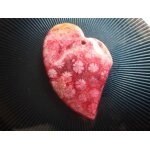 Pendentif coeur en corail fossile rose - 4. 8 cm. magnifiques couleurs. lot 2427