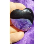 Pendentif coeur de cristal violet et noir. 4. 2 cm. magnifique cristal. une des plus belles pierres de ... Pendentif coeur de cristal violet et noir. 4. 2 cm. magnifique cristal. une des plus belles pierres de ...
