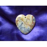 Pendentif coeur en jaspe. marron, beige et gris. 4. 6 cm. magnifique pierre aux couleurs somptueuses, ...
