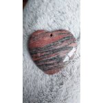 Pendentif coeur en jaspe marron et noir. 4. 6 cm. magnifique pierre aux couleurs harmonieuses, une des ...