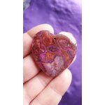 Pendentif coeur en jaspe. rose, violet et noir. 4. 5 cm. magnifique pierre aux couleurs originales, une ...