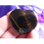 Pendentif coeur en oeil de tigre - 4. 3 cm. magnifiques couleurs marron et noir avec des reflets somptueux. ...
