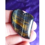 Pendentif coeur en oeil de tigre - 4. 8 cm. magnifiques couleurs marron et noir avec des reflets somptueux. ...