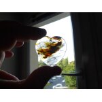 Pendentif coeur en quartz. dor�, noir et transparent. 4. 6 cm. magnifique pierre aux couleurs lumineuses. ...