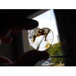 Pendentif coeur en quartz. dor� et transparent. 4 cm. magnifique pierre aux couleurs harmonieuses et ...