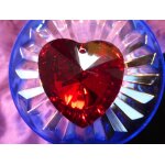 Pendentif coeur rouge en cristal strass a facettes - 4 cm. dos argenté. lot 2459 Pendentif coeur rouge en cristal strass a facettes - 4 cm. dos argenté. lot 2459
