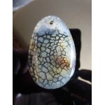 Pendentif larme en agate jaune et transparent - avec superbe transparence a la lumi�re et veines de dragon. ...
