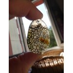 Pendentif larme en agate jaune et transparent - avec superbe transparence a la lumi�re et veines de dragon. ...