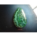 Pendentif larme en agate noir et vert avec veines de dragon - 4. 5 cm. magnifiques couleurs. lot 2376 ...