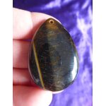 Pendentif larme en oeil de tigre - 4. 8 cm. magnifiques couleurs marron et noir avec des reflets somptueux. ...