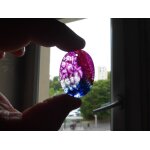 Pendentif ovale en agate. rose et bleu avec superbe transparence a la lumi�re. 4 cm. magnifique pierre ...