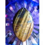 Pendentif ovale en oeil de tigre - 5 cm. magnifiques couleurs avec des reflets somptueux. marron et noir. ...