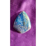 Pendentif pointe de fl�che en agate. bleu et blanc avec veines de dragon. 4. 8 cm. magnifique pierre ...