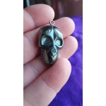 Pendentif tte de mort en hmatite - gris mtallis. 3. 7 cm. lot 2691