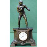 Pendule ancienne surmonte d'une statuette de boxeur (objet rare) / sport boxe