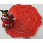 Petit circuit routier form� de 9 pi�ces plastique rouge a emboiter avec rail sur lequel circule une petite ...