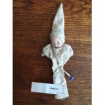 Petit sachet a drages en forme de lutin - tte et mains en porcelaine