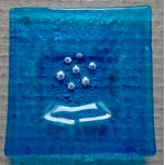 Petit vide - poche carr en verre de murano - bleu turquoise translucide