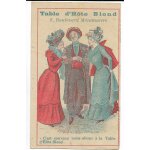 Petite carte publicitaire table d'h�te paris montmartre.