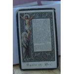 Petite carte : recto : j�sus crist, verso : annonce le d�c�s
