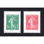 Philat�lie : 100 ans du coin dat� et de la semeuse cam�e la paire (provenant de la bande carnet) ann�e ...