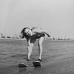 Photo argentique papier baryt noir et blanc ilford 310g 1910 50x50cm pinup tirage rcent d'aprs ngatif ...