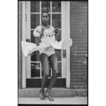 Photo argentique papier baryt noir et blanc ilford 310g , pinup 1960 femme mode , 40x60cm tirage rcent ...