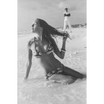 Photo argentique papier baryt� noir et blanc ilford 310g , pinup 1960 femme mode , 40x60cm tirage r�cent ...