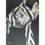 Photo / gravure - masque de galvan porte par marcel marceau - 1952