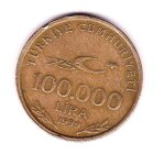 Piece de 100000 livres turques, 1999