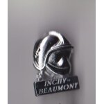 Pin's casque pompiers argent� relief inchy beaumont ref 875a