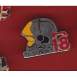 Pin's casque sapeurs pompiers telephone 18 zamac ballard ref j32