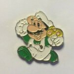 Pin's nintendo r�tro gaming mario d�guis� en luigi champignon rouge 1988
