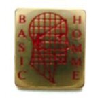 Pins parfum basic homme (sign� basic homme vichy) 1. 7x1. 9 cm