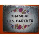 Plaque de porte  chambre des parents  en ardoise - fabrication fran�aise / / sous emballage