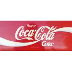 Plaque publicitaire coca cola en plastique marqu� recto verso - 46 x 19 cm