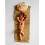 Plaque signaltique pour porte de jeune fille - personnage fille a la plage