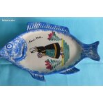 Plat breton forme de poisson fa�ence yvon roy