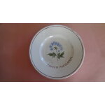 Plat en fa�ence a d�cor floral, conium maculatum, conium tachet�, sign� au dos a. mirabassi deruta, diam�tre ...