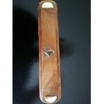 Plumier d'colier en bois et laiton ancien