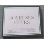 Pochette / prsentoir pour carte cadeau - carton blanc et vert marqu joyeuses ftes - 2 lignes intrieures ...