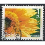 Pologne 2015 oblit�r� rond used flowers fleurs sunflower tournesol