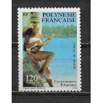 Polynesie 1989 : environnement polynsien : joueuse de ukull - timbre neuf * *