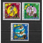 Polynesie francaise poste aerienne 1975 : 5 jeux sportifs du pacifique - sud : lancer du poids / volley ...