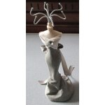 Porte - bijoux mannequin en robe de soir�e grise paillet�e avec grand noeud au dos - hauteur totale 38cm ...