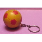 Porte cl� / cl�s - ballon football jaune et rouge - mousse