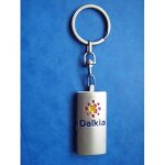 Porte - cl�s dalkia en m�tal argent� et jeton pour caddie